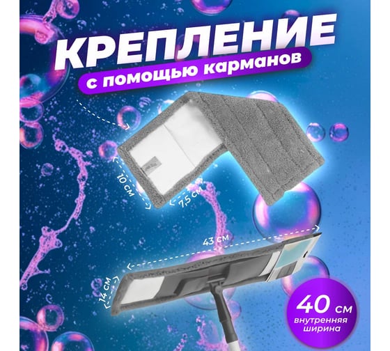 Сменная насадка для швабры из микрофибры PERFECTO LINEA серая 44-432019