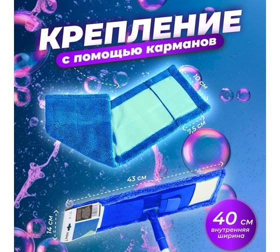 Сменная насадка для швабры из микрофибры PERFECTO LINEA синяя 44-432012