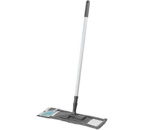 Швабра для пола PERFECTO LINEA с насадкой из микрофибры, серая 43-392019