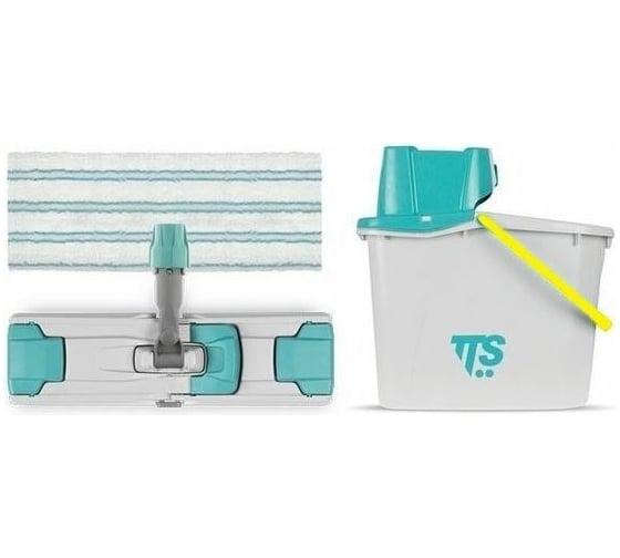 Ведро с отжимом с жёлтой ручкой TTS KIT UNI Junior 35 см и моп Soft band 00005075GK01