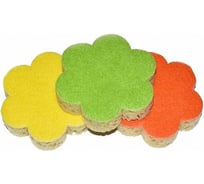 Губки для посуды MASTER FRESH Flower крупнопористые, упак 3 шт 218354