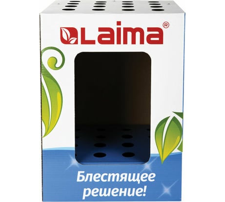 Дисплей для швабр LAIMA напольный, 50x37x37 см, 16 отверстий, картон 504998