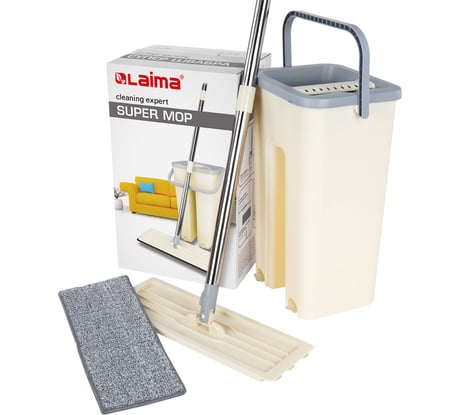 Швабра с отжимом и двухкамерным ведром LAIMA Smart Mop 8 л/6 л 607978