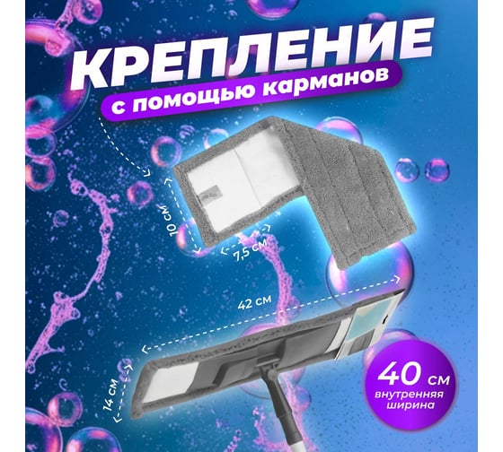 Сменная насадка для швабры из микрофибры PERFECTO LINEA Solid серая 44-532024