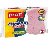 Губка для мытья посуды PROFF PLASTIK 100x65 мм 2 шт/уп КОМФОРТ "PROFF" УИ-2601515