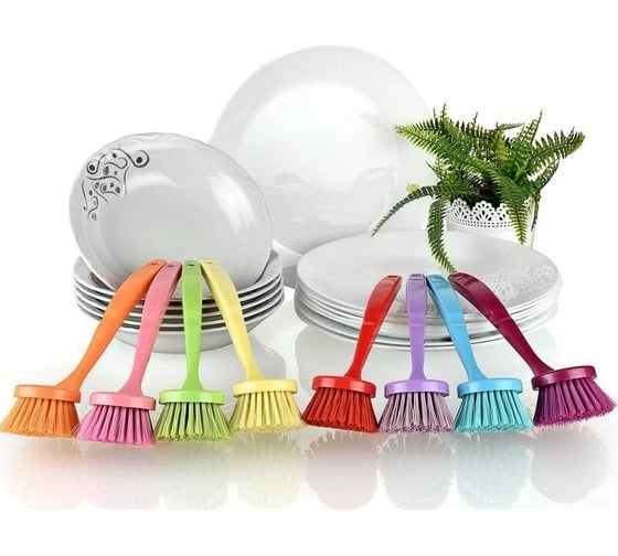 Кухонная щетка для посуды PROFF PLASTIK голубая, пластиковая ТК-2601505г