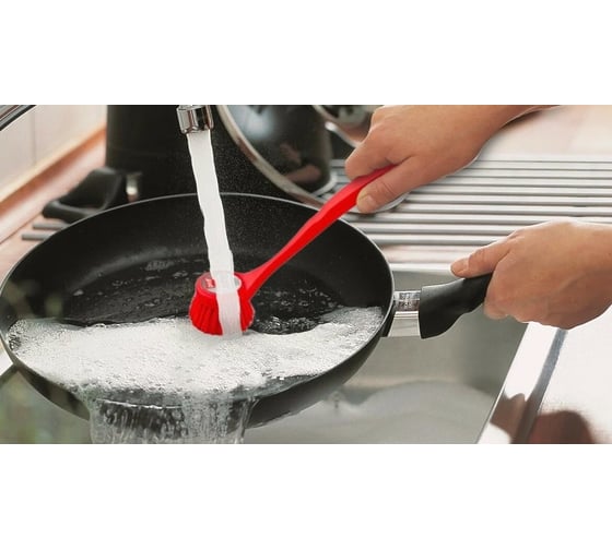 Кухонная щетка для посуды PROFF PLASTIK красная, пластиковая ТК-2601505к