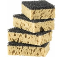 Губка для посуды Щавель 9.6x6.4x3.3 см, ретикулированый поролон, 4 шт 100-165 806538476387