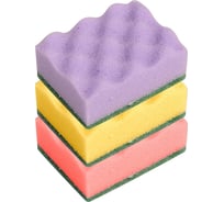 Хозяйственная губка МУЛЬТИДОМ 3 шт., 9,5x6х3,5 см ПМ62-61