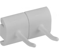 Гигиеничное настенное крепление и двойной крюк Vikan 83 мм, белый цвет 10145