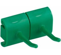 Гигиеничное настенное крепление и двойной крюк Vikan 83 мм, зеленый цвет 10142