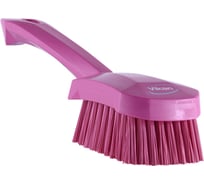 Щетка для мытья Vikan с короткой ручкой, 270 мм, жесткий ворс, розовый 41921