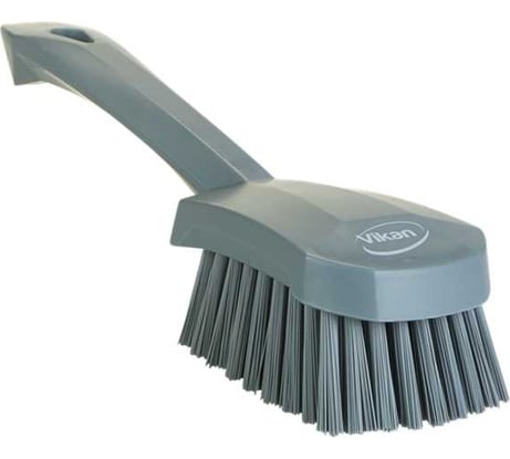Щетка для мытья Vikan с короткой ручкой, 270 мм, жесткий ворс, серый 419288
