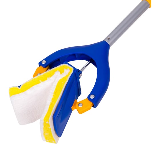 Швабра-бабочка OfficeClean professional складыв., мет. телеск. ручка, насадка микрофибра/спонж, 26см 266776