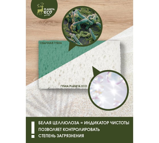 Губки для кухни You'll love Coconut Cellulose 2 шт, Planeta Eco 75557