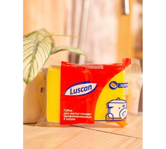 Губки для мытья посуды Luscan 90x70x38 мм, 2 шт 550008