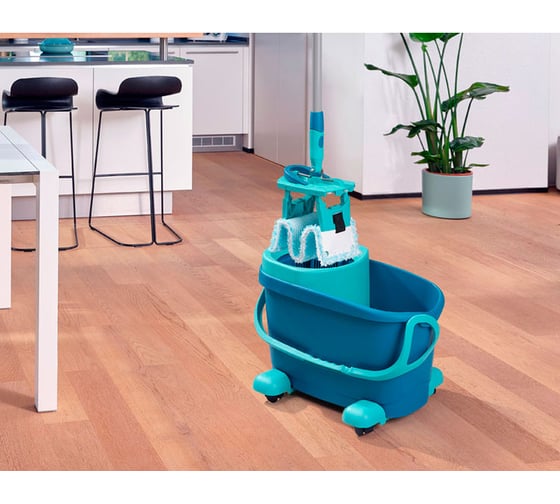 Комплект: Швабра + ведро на колесах, с механизмом отжима Leifheit CLEAN TWIST M Ergo mobile 52121