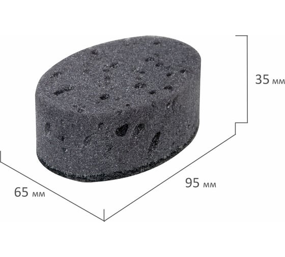 Губки для посуды LAIMA oval black 95x65x35 мм, комплект 6 шт., крупнопористый поролон/абразив 608649