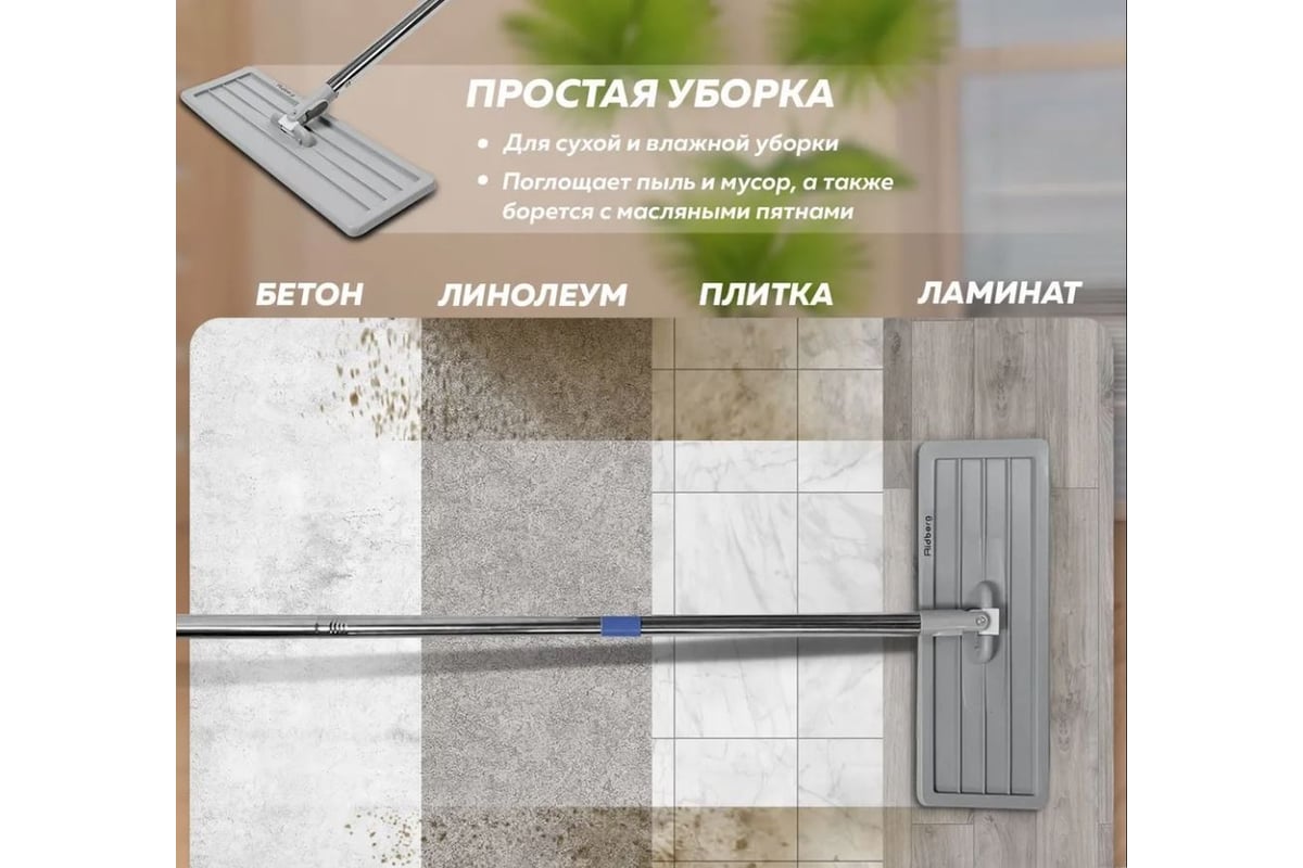 Швабра и ведро Ridberg hand-free scrape mop (малая синяя) 1210627