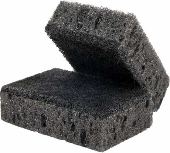 Губки для посуды LAIMA Square Black 98x66x30 мм, комплект 10 шт., крупнопористый поролон/абразив 608648