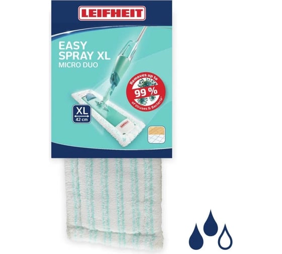 Сменная насадка для швабры дляпола Leifheit всех поверхностей, Easy Spray XL+ micro duo 57501