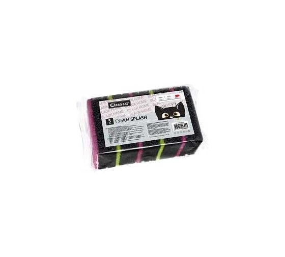 Губки EUROHOUSE CleanCat Black Home Splash, 5 шт. размер 8,6x6 см ГКК394