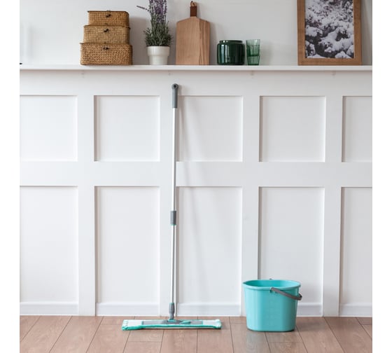 Швабра для влажной уборки пола Hausmann Profi Home Professional с телескопической ручкой 82-160см, платформа 52x12см HM-1760A