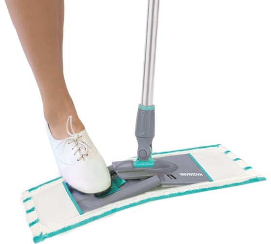 Швабра для влажной уборки пола Hausmann Profi Home Professional с телескопической ручкой 82-160см, платформа 52x12см HM-1760A