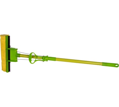 Отжимная швабра Elfe 115 см, губка PVA 27х5,5х6 см, телескопическая рукоятка, зеленая 93518