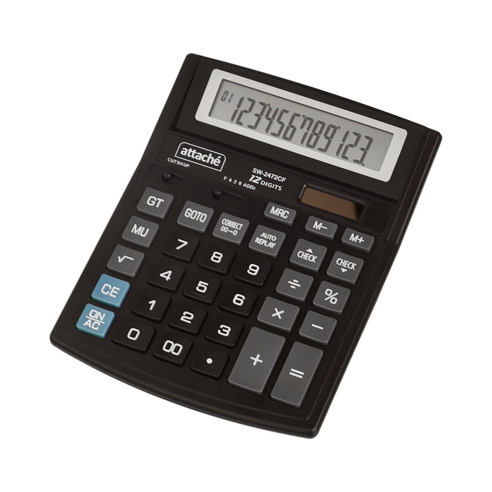 Калькулятор настольный полноразмерный Casio gr-12 12-разрядный черный
