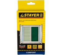 Противомоскитная сетка для окна с крепежной лентой Stayer STAYER COMFORT зеленая, ПЭТ, 1.1x1.3м 12482-11-13