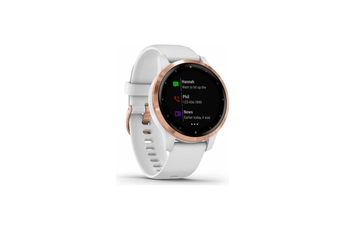 Часы Garmin vivoactive 4S, GPS, Wi-Fi, White/Rose Gold, E.EU 010-02172-23 -  цена, отзывы, характеристики, фото - купить в Москве и РФ
