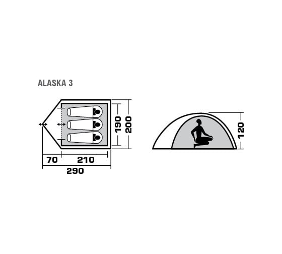 Трехместная палатка TREK PLANET Alaska 3 70160 2
