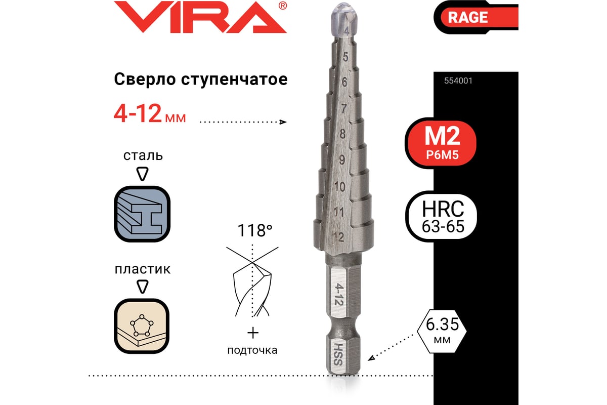 Набор сверл Vira 550109.