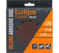 Диск шлифовальный с липучкой (20 шт; 125 мм; P120) Tulips tools EA05-203