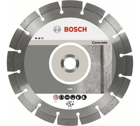 Фото отрезного алмазного диска для УШМ Bosch Expert for Concrete 2608602694 300х22.2 мм Фото отрезного алмазного диска для УШМ Bosch Expert for Concrete 2608602694 300х22.2 мм