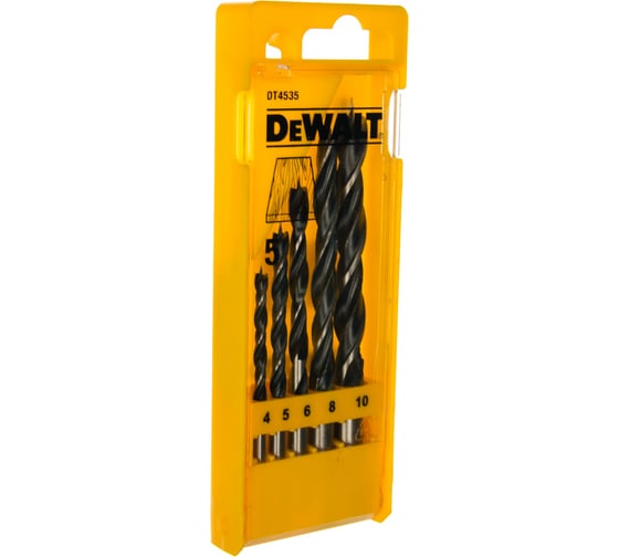 Набор сверл по дереву 5 шт. (D 4; 5; 6; 8; 10 мм) DEWALT 4535 3