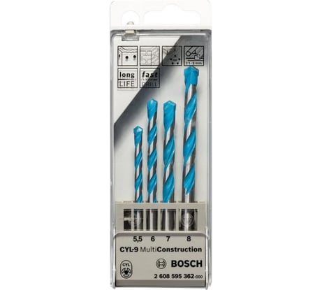 Фото набора сверл Bosch MULTI CON5 5/6/7/8 мм 2608595362 Фото набора сверл Bosch MULTI CON5 5/6/7/8 мм 2608595362