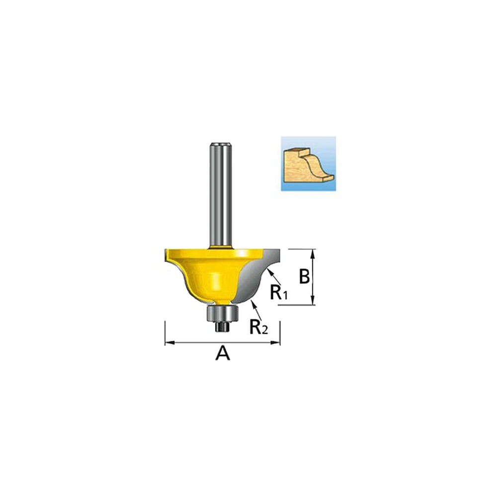 Фреза кромочная фасонная (27х11,9х32 мм; хвостовик 8 мм; 2 лезвия ...