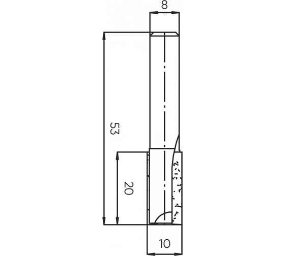 Фреза пазовая 10x20x53 мм, s=8 мм Deltatools 06-5291 1