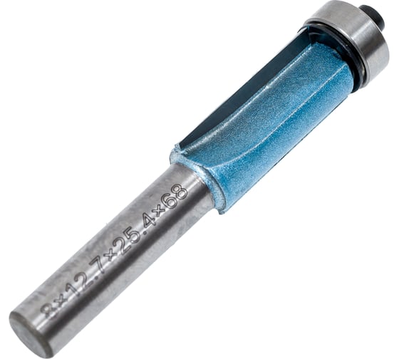 Фреза обгонная (нижн. подш.) Z=2, 12.7x25.4x68 мм, s=8 мм Deltatools 06-5381
