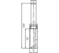 Фреза обгонная (верх. подш.) Z=2, 12x30x69.5 мм, s=8 мм Deltatools 06-5379