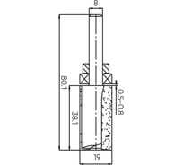 Фреза обгонная (верх. подш.) Z=2, 19x38.1x80.1 мм, s=8 мм Deltatools 06-5295