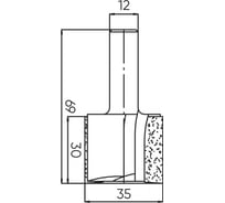 Фреза пазовая 35x30x69 мм, s=12 мм Deltatools 06-5287