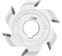 Фреза для снятия свесов 60x16x12 мм, R2 мм, Z6 Deltatools 06-2385