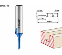 Пазовая прямая фреза ЗУБР Профессионал 3x10 мм, хвостовик 8 мм 28753-3-10