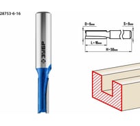 Пазовая прямая фреза ЗУБР Профессионал 6x16 мм, хвостовик 8 мм 28753-6-16
