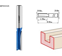Пазовая прямая фреза ЗУБР Профессионал 8x25 мм, хвостовик 8 мм 28753-8-25 15935371