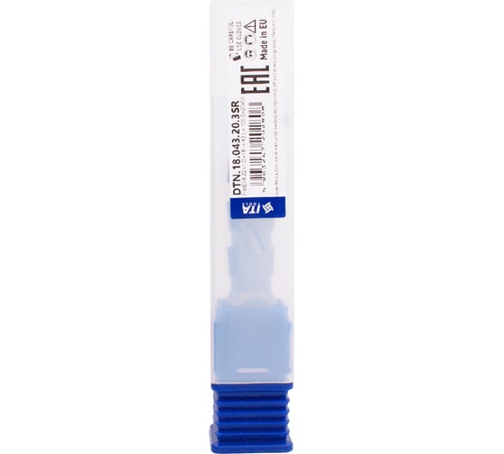 Фреза алмазная Z2+1, 18х43х105 мм, S=20x50 мм, RH, 10pcd+1hm, H=2.5 мм 4 helix wings Dtn.18.043.20.3sr ITA TOOLS 06-5077