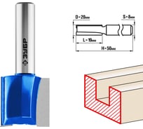 Пазовая прямая фреза ЗУБР Профессионал 20x19 мм, хвостовик 8 мм 28753-20-19 15945840